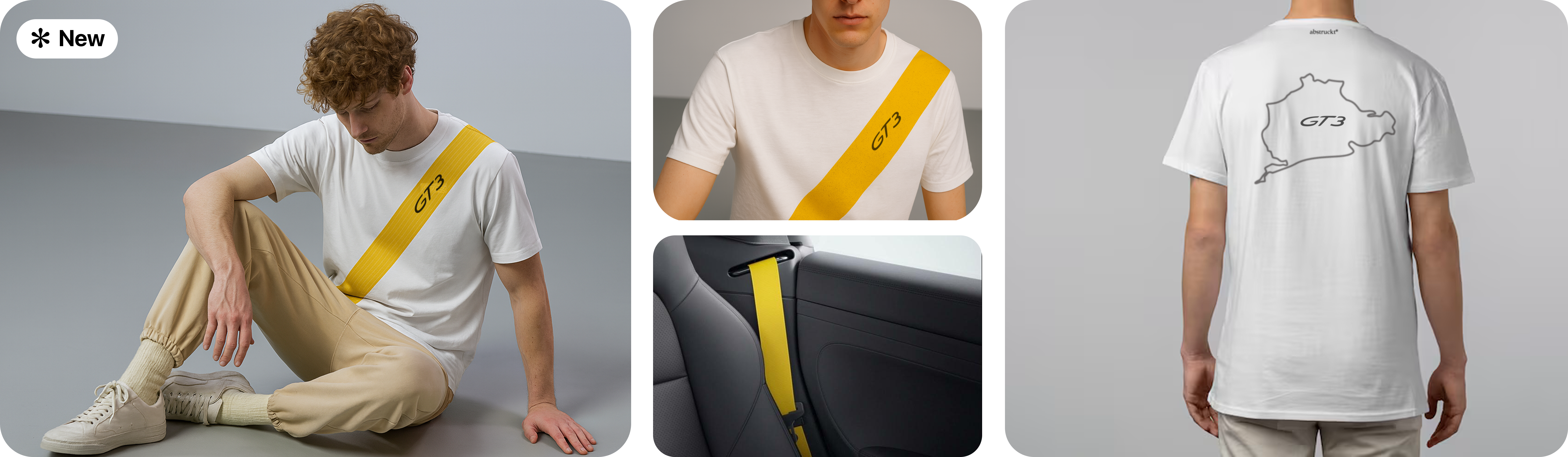 GT3 tee hero collage showing front, details, and back